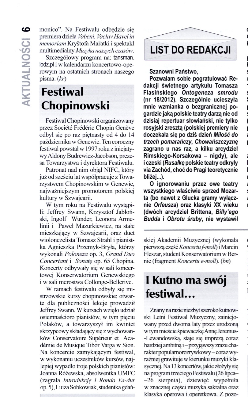 ruch Muzyczny 2012